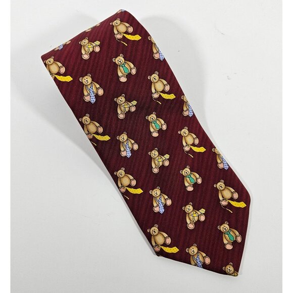 Robert Talbott Nordstrom Red Teddy Bear Silk Tie Made In USA Mens Necktie - Picture 10 of 10